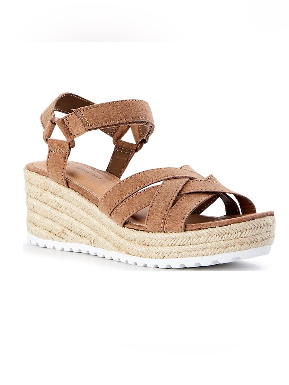 NWT Time and Tru Women's Demi Wedge Sandals Tan 10